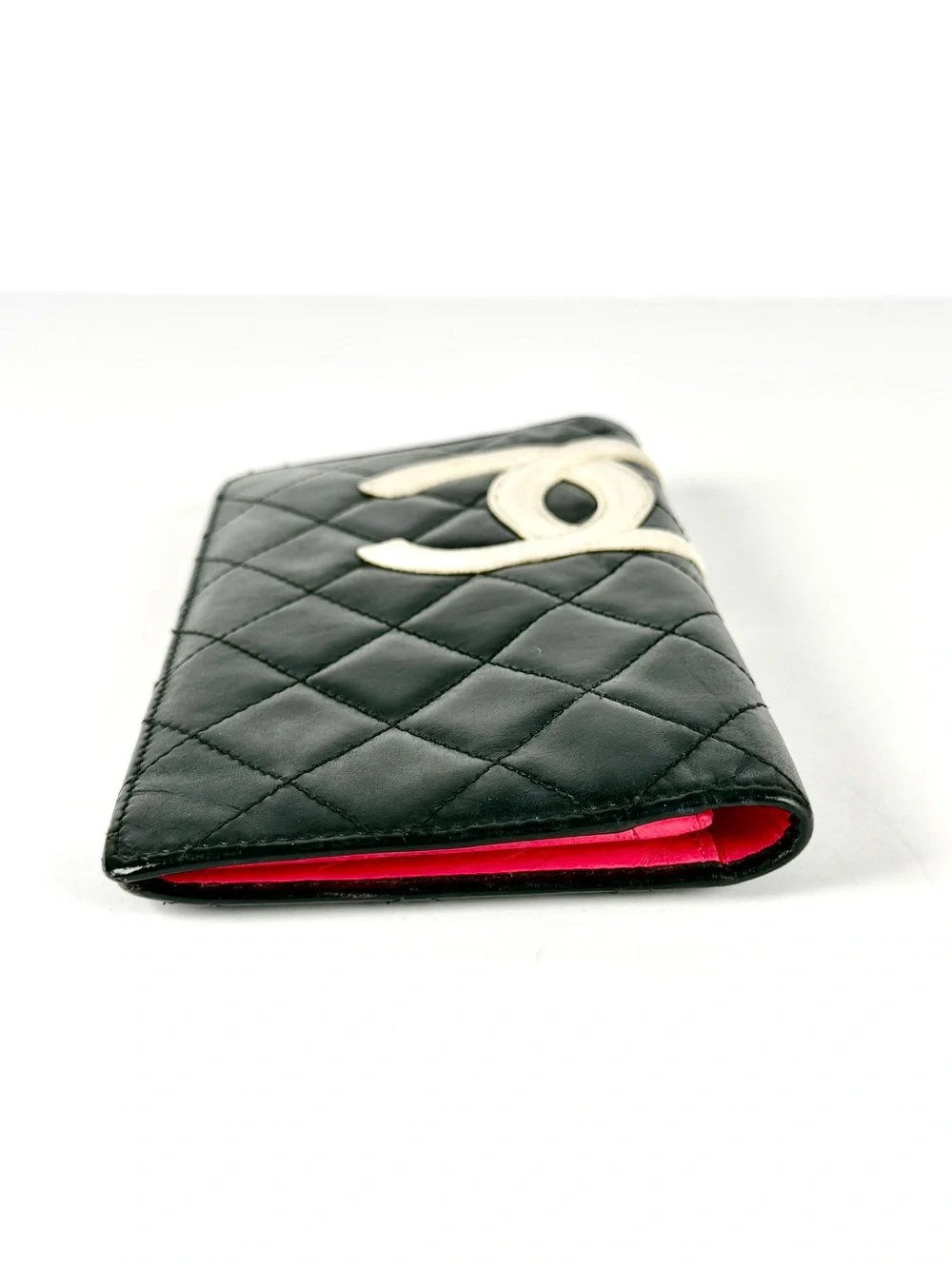 CHANEL Cambon Ligne Black Quilted Lambskin Long Bifold Wallet Full Inclusion